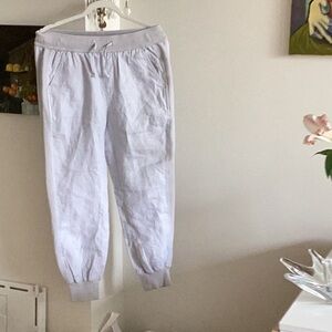 Pure navy pull on 100% linen  leggings in light blue  color Sz S/P